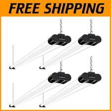Durable 4FT LED Utility Light - 42W, 4400lm, Linkable, Black