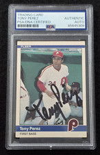 1984 TONY PEREZ Signed Fleer Baseball Card-HOF-REDS-RED SOX-PHILLIES-PSA