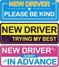 Student Driver Magnet for Car - 3PCS Removable Reflective Bumper Stickers for No