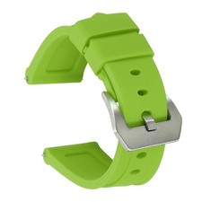 Silicone Watch Bands 22mm Soft Watch Band with Silver Buckle, Light Green