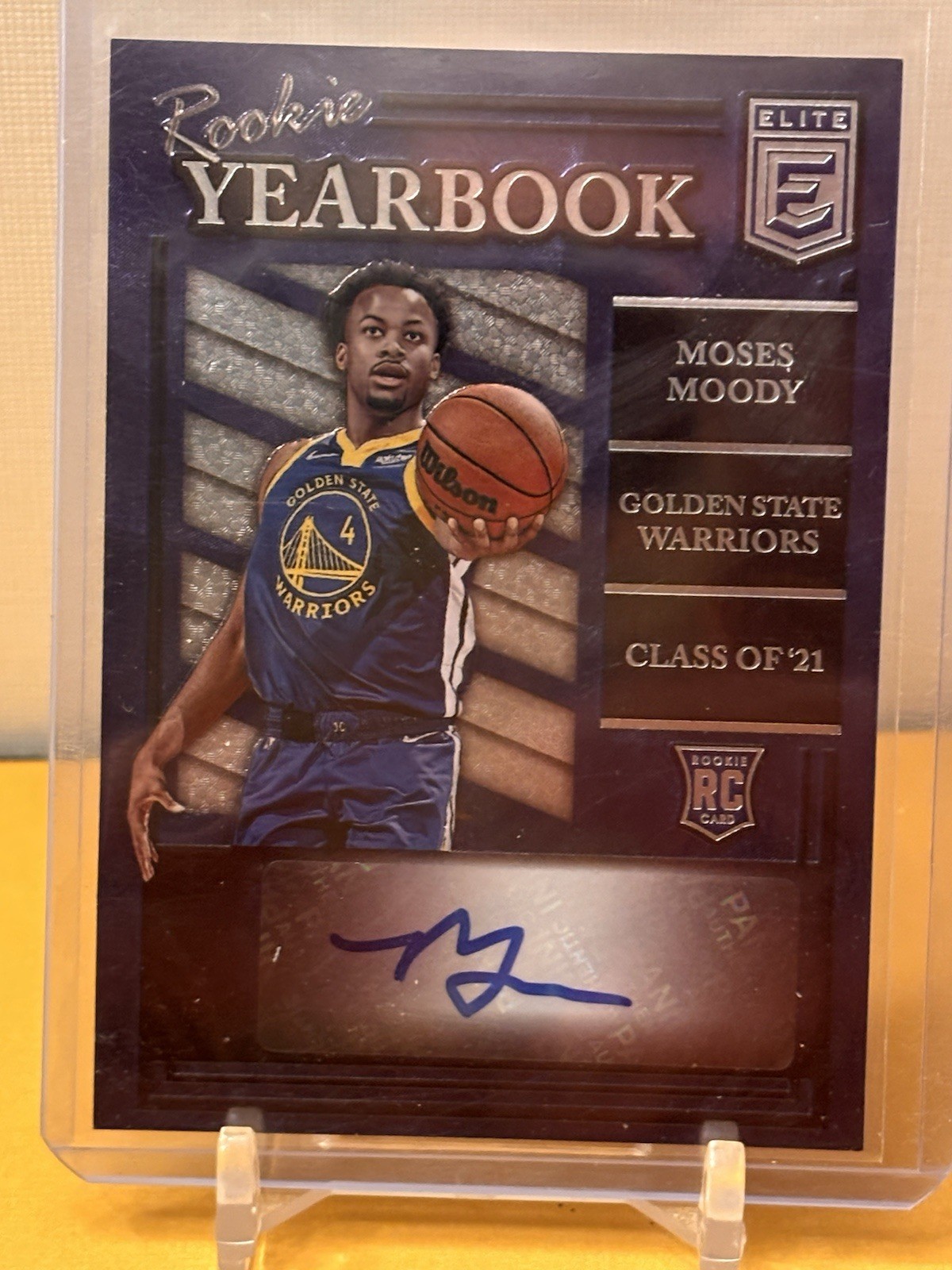 2021-22 Donruss Elite Moses Moody Rookie Yearbook Auto RC #RY-MMO Warriors