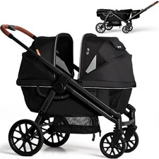 Stroller Wagon for 2 Kids Foldable All-Terrain Push Pull Handle