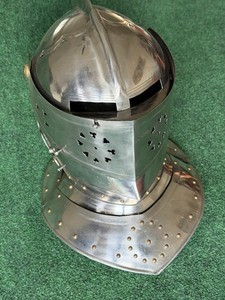 Old Replica Medieval Close Helmet Battle Bassinet Knight Armor Helmet