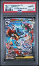 Pokemon 2025 Mega Lucario ex 179/132 SIR Mega Evolution GEM MINT PSA 10