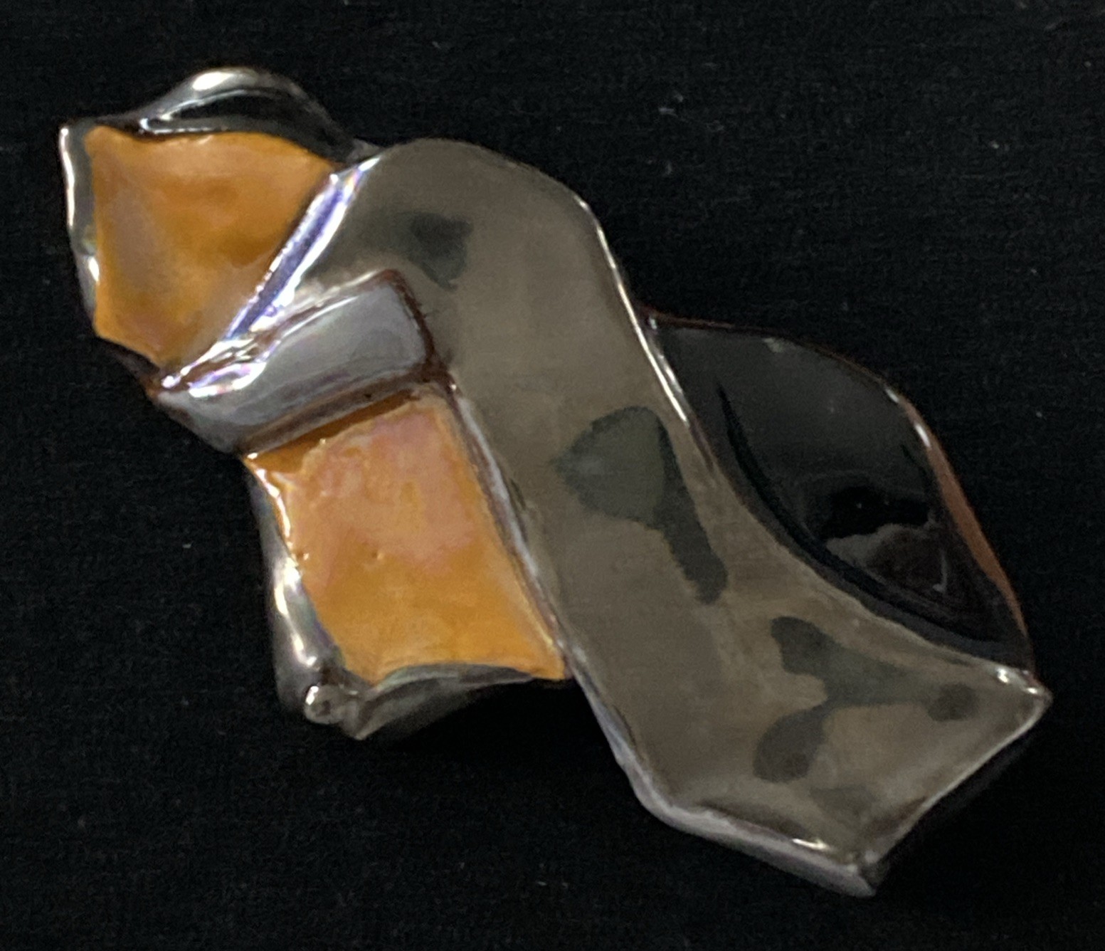 1990’s Unique Handmade Artesian Ceramic Metallic … - image 1