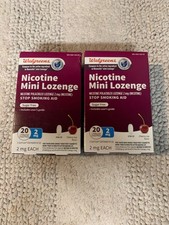 Walgreens Nicotine Mini Lozenge Cherry Ice Flavor 2mg 20Ct Exp 11/2026 Lot Of 2