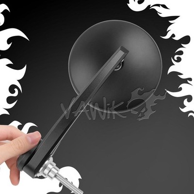 VAWiK Motorcycle Bar End Mirror Black ECLIPSE Wide View fits Indian Scout Bobber