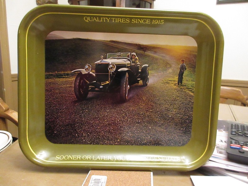 1924 BALLOT THREE-SEATER GENERAL TIRE METAL SERVING TRAY