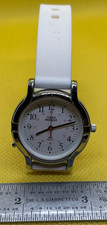 Timex Women's Watch 1995 C1 White Dial 7.2" Rubber Band Indiglo for Parts/Repair