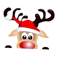 Christmas Elk Reindeer Peeking Sticker Cute Christmas Reindeer Wiper Decal