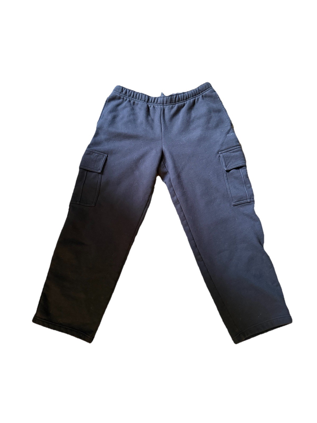 TNA Aritzia Sweatpants Large Black Cargo Cozy Fleece Mega Fit Baggy Sweatfleece