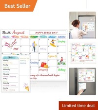 Safe Durable Magnetic Calendar: 15" x 11.5" Monthly 9" x 7" Weekly Pad