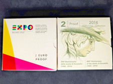 2x 2 Euro Italien 2015/2016 - Expo/Donatello - PP Proof, Etui, COA
