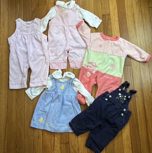 Vintage Carters Gymboree Baby Girl Lot 3-6 & 6-9 Months Rosebuds Ducks Piglet