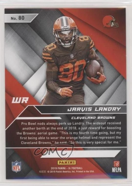 2019 Panini XR Purple /25 Jarvis Landry #80 - Image 2 of 2
