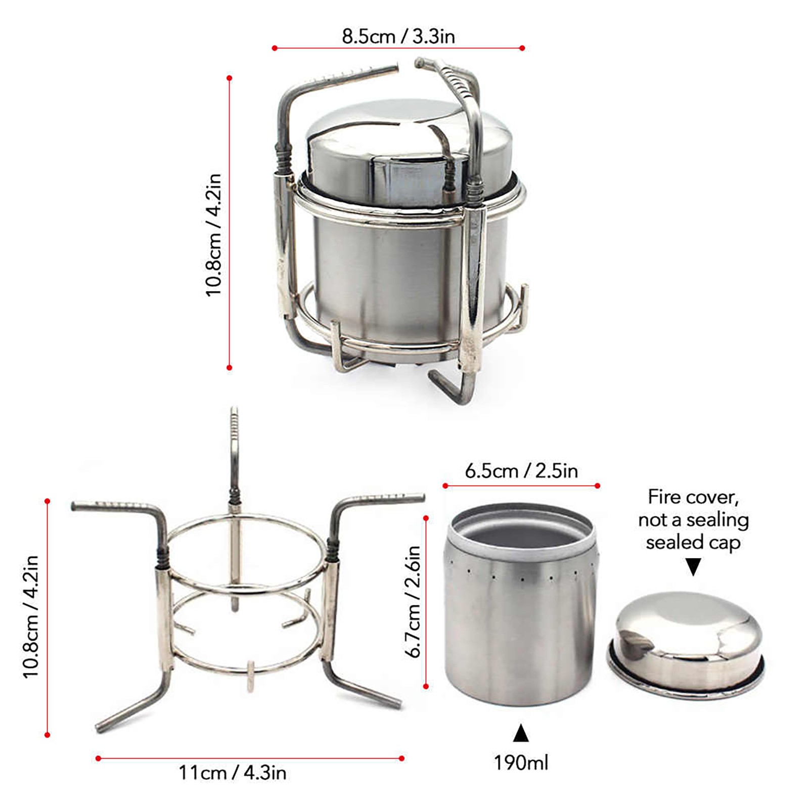 Portable Mini Portable Alcohol Stove Spirit Burner for Backpacking Hiking BBQ