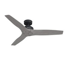 Hunter Fan 52 inch Outdoor Matte Black Ceiling Fan with No Light and 3 Blades
