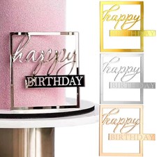 Acrylic Cake Topper Happy Birthday Cake Toppers Happy Birthday Cupcake Topper...