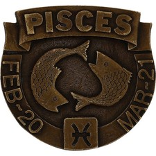 New Pisces Fish Zodiac Sign Astrology Feb Mar Horoscope Hippie Vtg Belt Buckle