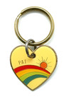 Vintage "PAT" Heart Sun Rainbow Keyring Keychain — photo 1
