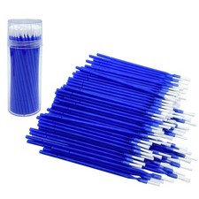 100 Pcs Dental Disposable Micro Applicator Brush Bendable Long Shank Blue