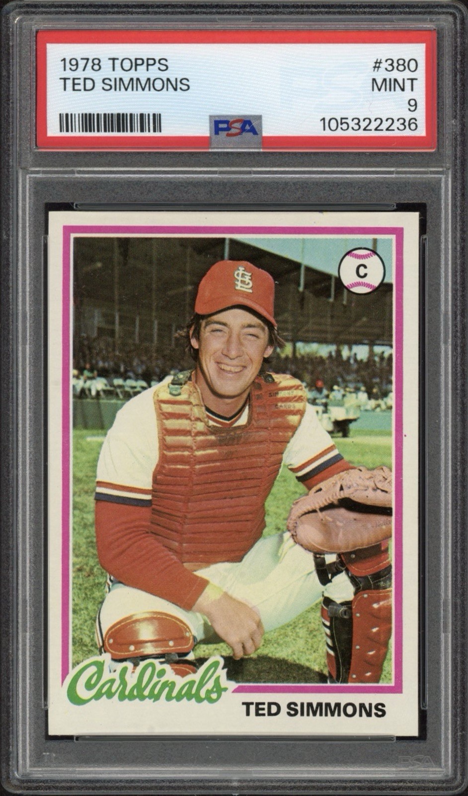 1978 Topps Ted Simmons #380 PSA 9 Mint St. Louis Cardinals