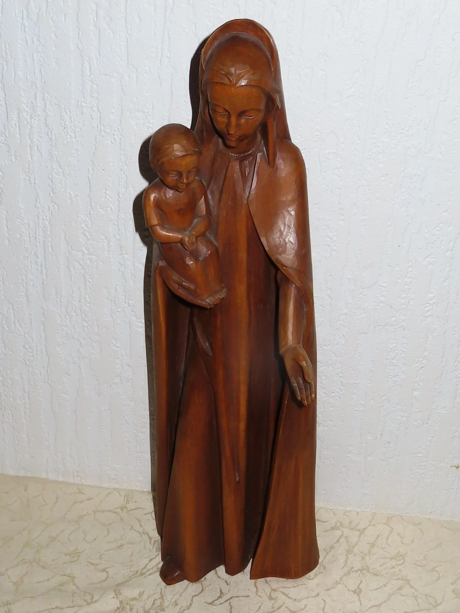 Heiligenfigur Holzfigur " Heilige Maria mit Jesuskind ! Oberammergau Heinzeller