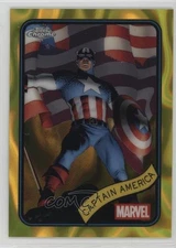 2025 Topps Chrome Marvel Yellow Lava Refractor Captain America #185 0n9y
