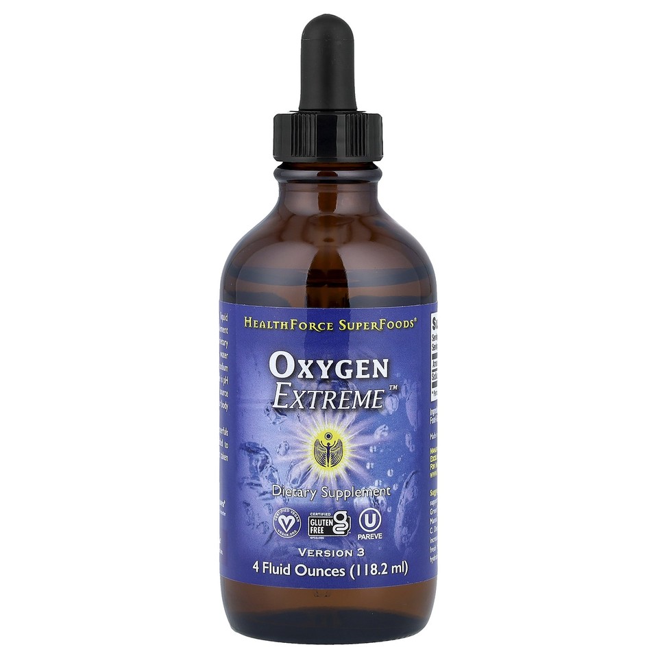 HealthForce Superfoods Oxygen Extreme 4 fl oz 118 2 ml Gluten-Free, Non-Toxic,