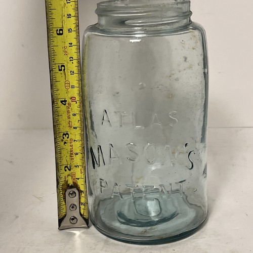 Antique Mason’s Jar - Aqua Green/Blue Atlas Mason's Jar - 1 Qt - Picture 5 of 16