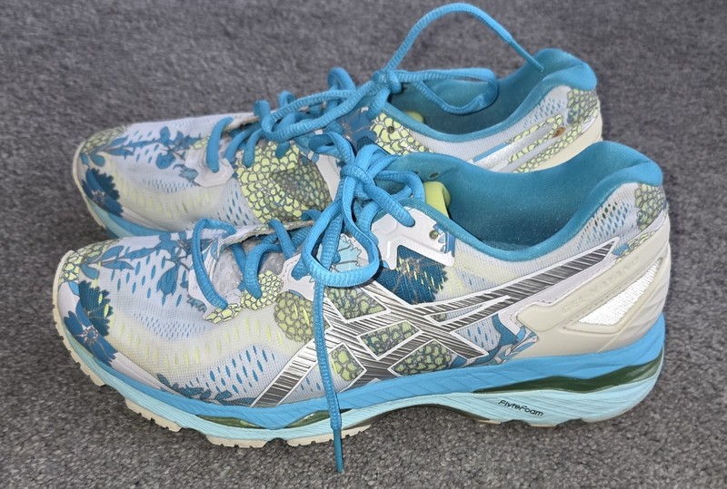 Asics GEL- Kayano 23 Blue T6A5N Women Running Shoes Sneaker Floral Design Sz 8.5