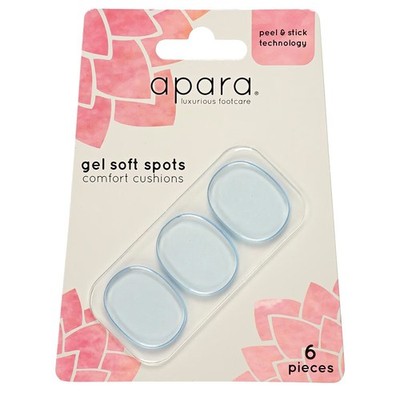 Sof Sole Apara Women's Gel Soft Spots Comfort Cushions 6-Pack - Clear