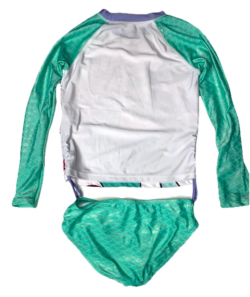 Disney Sirenita Ariel Conjunto de Natación Parte Superior Protector contra Erupciones Parte Inferior Verde | Niñas 8 M Foto 2 de 4