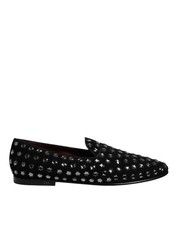 Dolce & Gabbana Black Crystal Embellished Loafers Dress Men's Shoes Authentic