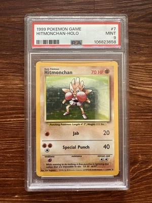 Pokémon TCG Base Set Hitmonchan Holo Rare Card 7/102 - Image 1 of 2