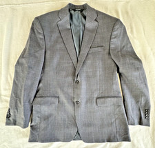 Jos A Bank Men  s Brown Black Check Blazer 42L 100 Wool Traditional Fit 2Vent