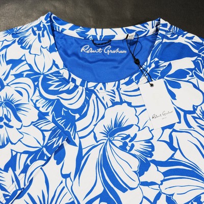 $165 Robert Graham Men's Beach Hibiscus Short Sleeve Knit Tshirt Blue 3XL 4XL