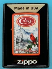 2024 Case Cutlery Merry Christmas Cardinal Red Metallic Zippo Lighter NEW