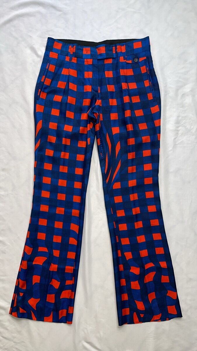 Prada Vintage Archive Spring 2008 Fairy Blue Red Wavy Plaid
