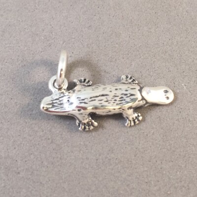 .925 Sterling Silver 3-D Duck Billed PLATYPUS CHARM NEW Pendant 925 NT45