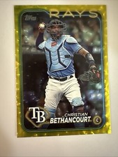 2024 Topps Christian Bethancourt #96 Yellow Crackle /50 Tampa Bay Rays