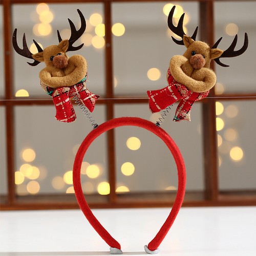 Lindas diademas de Navidad adornos para la cabeza muñeco de nieve adulto ciervo astas fiesta disfraces* - Imagen 15 de 16