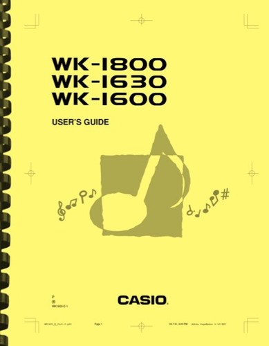 Casio WK-1600 WK-1630 WK-1800 Keyboard USER'S GUIDE OWNER'S MANUAL - Picture 1 of 5