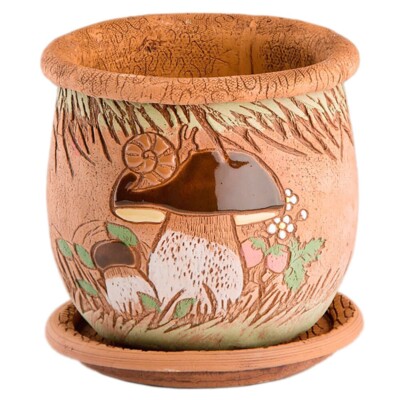 6'' Mushroom Planter Rustic Stoneware Planter Vintage Terracotta Plant Herb Pot