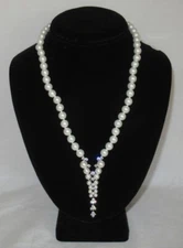 PARK LANE VICTORIA Necklace glass pearls with cubic zirconia 16" + 3" extension