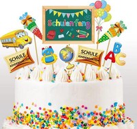 12 Stk. Einschulung Cupcake Topper Schulanfang Deko SchultüTe Regenbogen