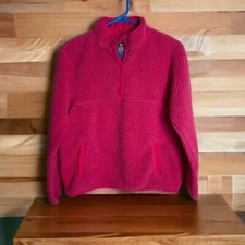 Cuddly Sherpa Sweater Girls Fuschia Faux Fur Pull Over with Pockets Sz14/16