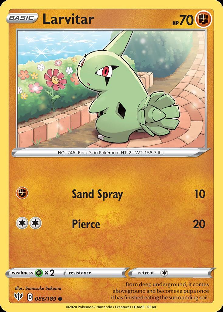 Pokemon Larvitar (86/202) Darkness Ablaze NM