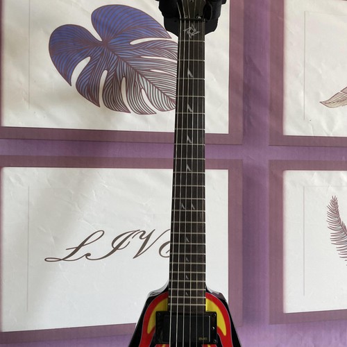 Custom Flame pattern Red Flying V Electric Guitar Mahogany Body & Neck HH Pickup - Picture 4 of 8