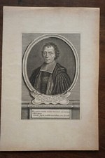 FRANCIS VIVANT 1693-1739 ENGRAVING PORTRAIT 18TH CENTURY DOCTOR SORBONNE, SAINT LEU